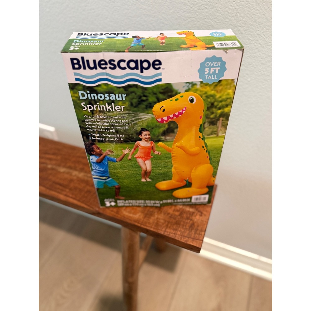 Bluescape Dinosaur Sprinkler Inflatable 5FT Tall T-Rex Backyard Water Toy NIB